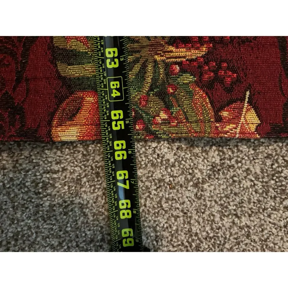 Fall Pumpkin Thanksgiving Tapestry Table Runner Pumpkins & Leaves 65.5” x 12”w